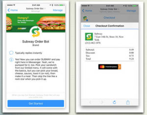 Subway Order Bot in Facebook Messenger