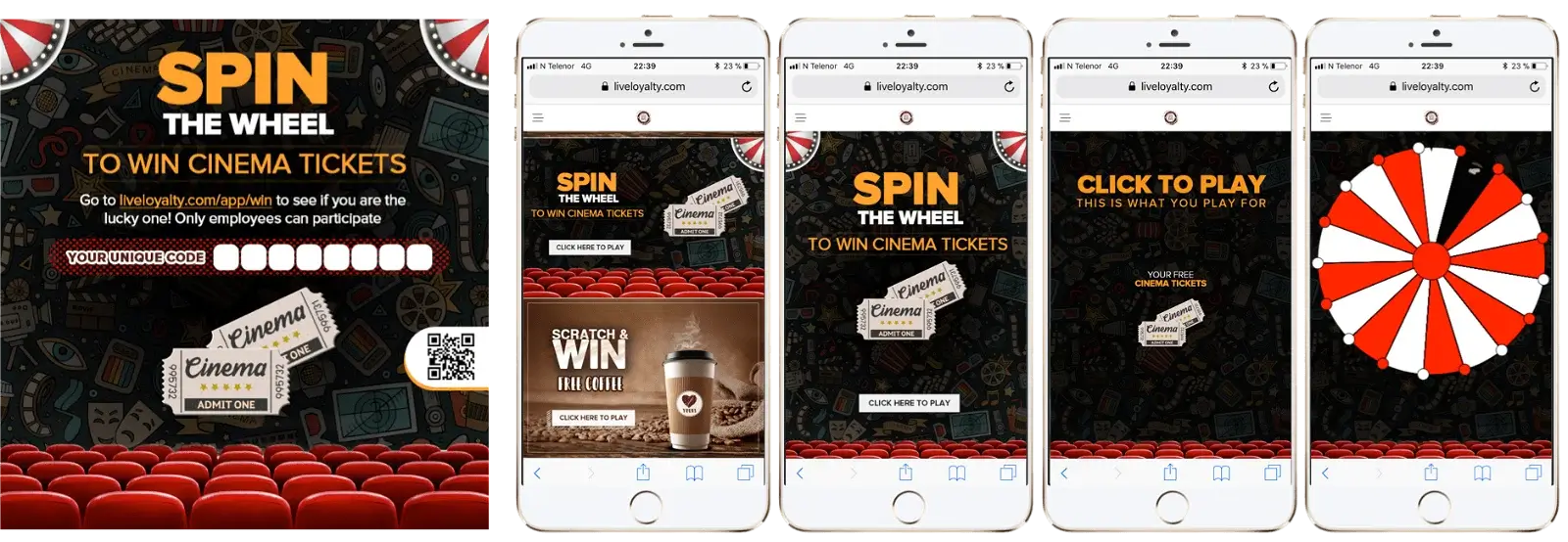 spin the wheel game to win cinema tickets 