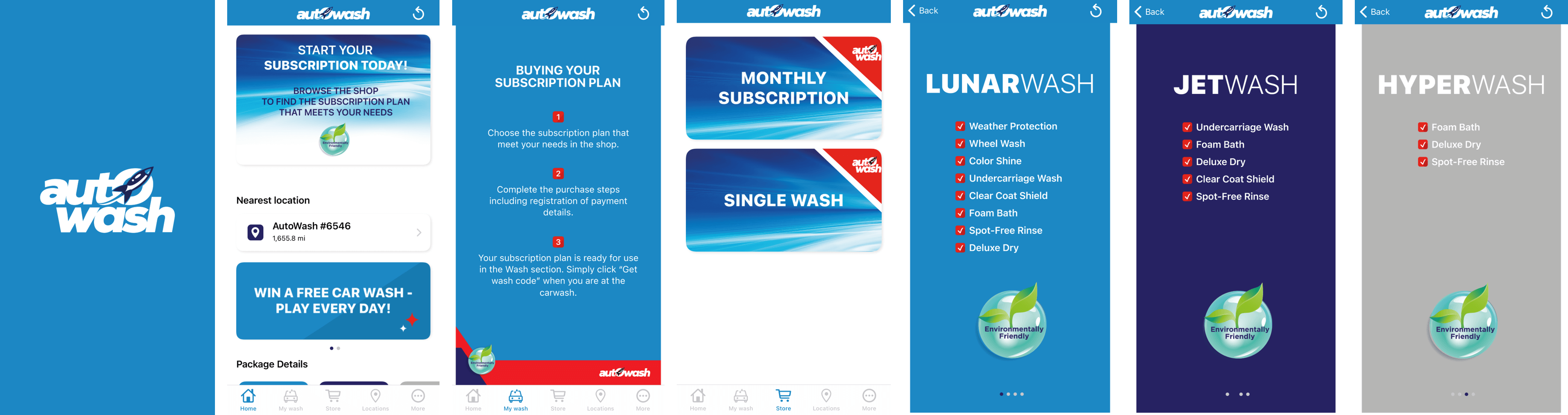 Autowash app screenshots