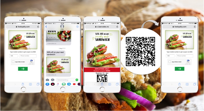 50 % offer on any sandwich landing page