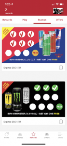 Stamp Cards such as Red Bull and Monster which are funded by partners